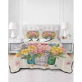 thumbnail image 2 of Twin XL Quilt Bedding Set, Spring Floral Reversible Summer Quilt 3 Pieces, Watercolor Lavender Daisy Butterflies Linen Lightweight Bedspreads Coverlets with 2 Pillow Shams for All Seasons, 2 of 5