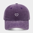 thumbnail image 2 of Baseball Cap Women! Comdrip Women Solid Color Heart Embroidered Soft Top Outdoor Washed Baseball Cap Womens Baseball Hat Purple One Size, 2 of 4