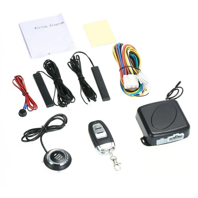 Riwcyla Car Systems Car SUV Switch Keyless Entry Engine Start System Push Button Remote Starter Stop Auto ,theft System without Vibration Sensor