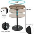 thumbnail image 5 of 24" Round Bar Table, Bistro Pub Table, Adjustable Height Pub Table, 360° Swivel Cocktail Bar Table with Metal Base and MDF Top, Suitable for Small Space, Bar, Bistro, Café, Brown, 5 of 6
