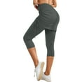 thumbnail image 1 of Versatile Quarter Length Ruched Skirt Pant for Women Daily Casual Wear Yoga Practice Comfortable Stretch Fabric Easy Care Machine Washable Spring Summer, 1 of 7