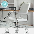 thumbnail image 5 of Martha Stewart Piper Upholstered Office Chair in White/Polished Nickel, 5 of 15