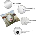 thumbnail image 4 of BANET  Pillowcase Funny Sheep Showing Tongue Face Portrait  Square,Throw Pillow Covers Decorative for Couch and Bed for Boy Girl 24x24in, 4 of 5