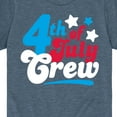 thumbnail image 3 of Instant Message - Fourth Of July Crew Retro Script - Toddler & Youth Short Sleeve Graphic T-Shirt, 3 of 6