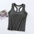 thumbnail image 2 of Built-In Bra Tank Tops for Women Sleeveless Round Neck Bottom T Shirt Solid Color Comfy Summer Travel Going Out Tops, 2 of 6