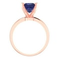 thumbnail image 4 of 2 ct Princess Cut Simulated Tanzanite Solitaire 18K Rose Gold Womens Engagement Ring, 4 of 5