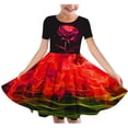 thumbnail image 1 of Robe Trapèze Évasée pour Filles, Robe Décontractée à Manches Courtes et Col Rond pour Enfants, Robe Extensible et Douce pour le Quotidien, l'École, les Fêtes et les Vacances, 1 of 4