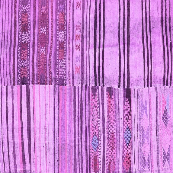 Ahgly Company Indoor Square Patchwork Purple Transitional Area Rugs, 6' Square