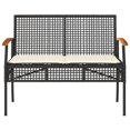 thumbnail image 3 of vidaXL 4 Piece Garden Lounge Set with Cushions Black Poly Rattan, 3 of 5