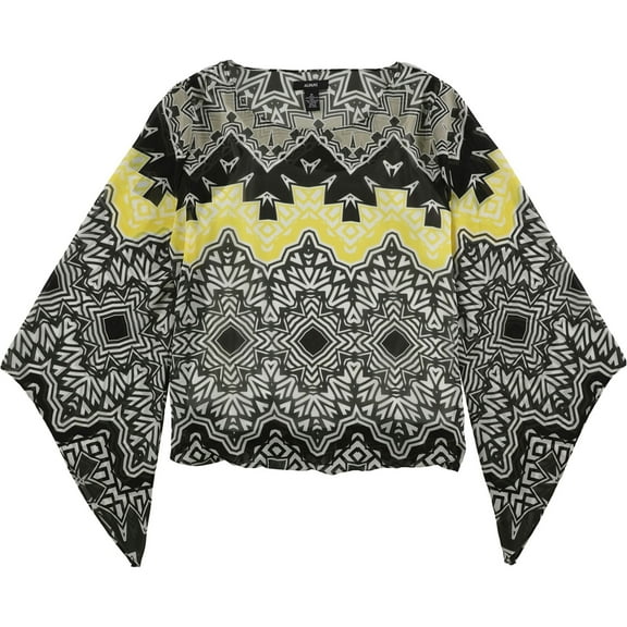 Alfani Womens Angel-Sleeve Knit Blouse, Black, Medium