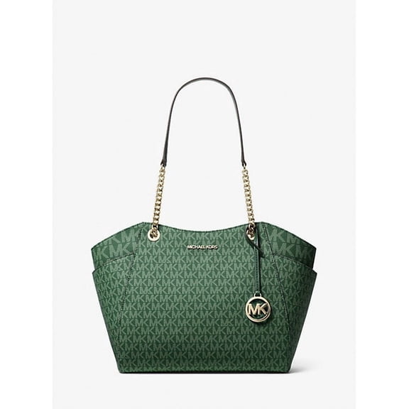 Michael Kors Women's Jet Set Large Signature Logo Shoulder Bag (Moss)