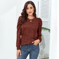 thumbnail image 1 of Sudadera con cuello redondo y mangas abullonadas Nikou mujer manga larga a la moda, 1 of 5