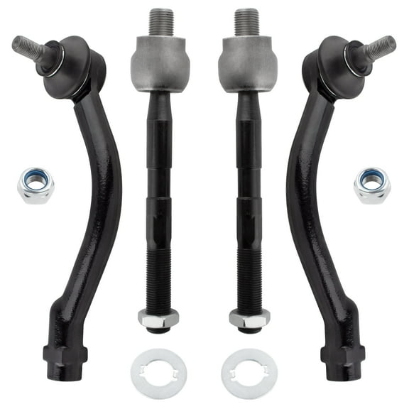 BOXI 4pcs Front Inner and Outer Tie Rod End Links Fit for Hyundai Azera 2006 2007 2008 2009 2010 2011 / for Hyundai Sonata 2006 2007 2008 2009 2010 | ES800334 ES800335 EV800345