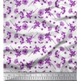 thumbnail image 1 of Soimoi Purple Cotton Duck Fabric Clover & Daisy Floral Decor Fabric Printed Yard 56 Inch Wide, 1 of 3