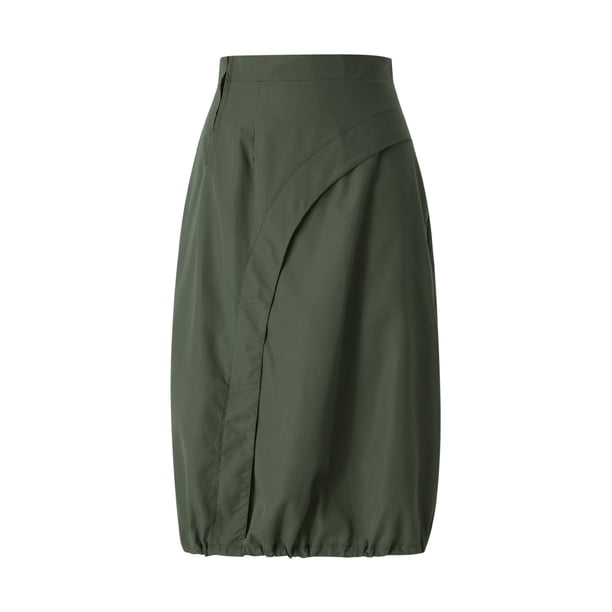 Falda larga para mujer VISgogo, faldas con dobladillo con cordón de estilo retro irregular liso, trajes inferiores hasta los tobillos para mujer VISgogo moda