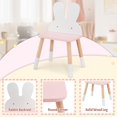thumbnail image 6 of OLAKIDS Kids Vanity Set, 2 in 1 Wooden Princess Makeup Table and Chair with Mirror Storage Drawers Shelf, for Little Girls, Rabbit Themed Toddler Dressing Desk Beauty Play Set Gift, 6 of 9
