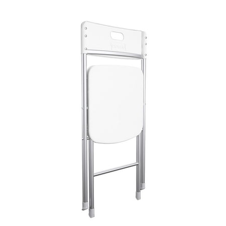 Mainstays Resin Seat & Back Folding Chair, White, 4-Pack