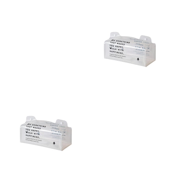 Cubierta de pañuelos Bewildely Caja de servilletas de escritorio PVC Blanco 2Conjunto