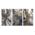 thumbnail image 2 of Designart "Retro Gold and White Whirl Fractal V" Fractals Wall Art Set Of 3 - Transitional Gold Gallery Set For Office Decor, 2 of 6