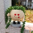 thumbnail image 3 of YAOMOBB Pot de Fleurs d'Extérieur Adorable Visage Souriant Expression Pot de Fleurs Pot de Jardin en Résine pour Décoration Intérieure Extérieure, 3 of 7