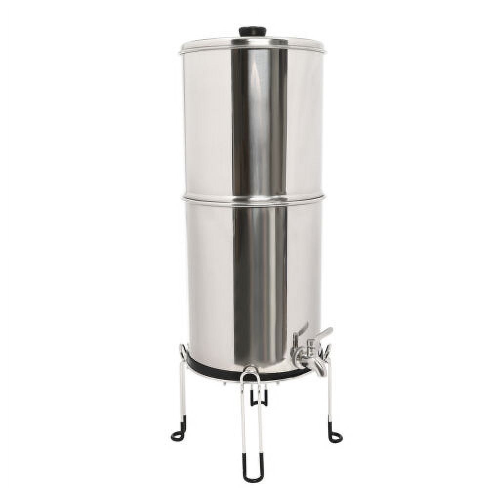 2.25 Gallon Stainless-Steel Gravity-fed Water Filter System W/ 2 Washable Filter
