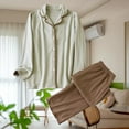 thumbnail image 5 of Enjoytime Womens Pajama Sets Stripe Turndown Collar Long Sleeve Tops with Pants 2 Piece Lounge Set Soft Comfy Sleepwear Pjs, 5 of 5