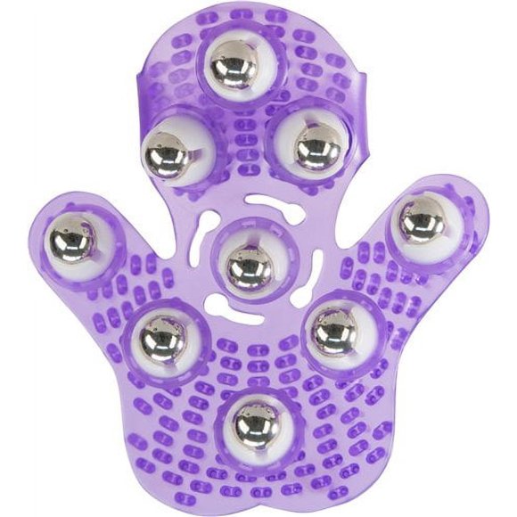 Rollerball Gant de Massage à Bille Roulante en Métal pour le Corps et la Paume, Masseur pour la Douleur et le Soulagement du Stress, Violet