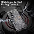 thumbnail image 2 of MonsDirect for 7.6 inch Samsung Galaxy Z Fold 4 5G 2022 Case, Mechainical Gear Clear Plating Frame Hard PC Back Shell With Screen Protector, Slim Folding Hinge Protection for Galaxy Z Fold 4, Black, 2 of 7