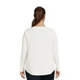 thumbnail image 4 of Terry & Sky Women’s Plus Size Henley Waffle Tee with Long Sleeves, 2- Pack, 4 of 5