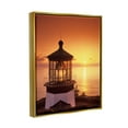 thumbnail image 3 of Stupell Industries Lighthouse Beacon at Sunset Nature Photography Gold Floater Framed Art Print Wall Art, 25 x 31, 3 of 9
