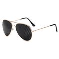 thumbnail image 1 of Retro Pinhole Sunglasses Small Holes Eyeglasses Eyesight Improver Glasses Unisex(2pcs), 1 of 4