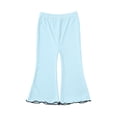 thumbnail image 5 of LIJCC Toddler Girl Flare Pants Slim Fit Trendy Trouser Yoga Clothes Fleece Lined Warm Plain Elastic Waist Bell Bottoms Leggings Wide Leg Pants, 5 of 9