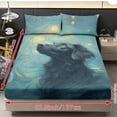thumbnail image 4 of Xoenoiee Dachshund Starry Night Print Sheet Set 3 Piece Breathable and Cooling Sheets Hotel Bedding for Women Men Kids Teens, Secure Fit Soft Wrinkle Free and Comfy Extra Deep Pockets, Full Size, 4 of 7