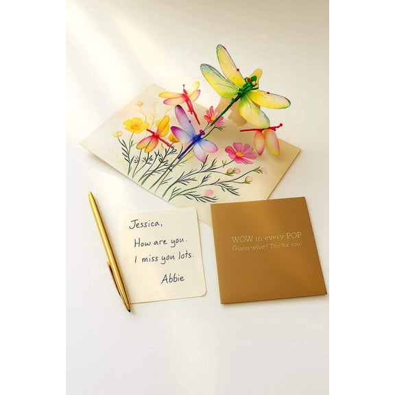 Handcrafted 3D Pop-Up Card with Vibrant Butterflies & wildflower Blooms, 3D birthday card for all occasions, Handcrafted Floral Greeting Card