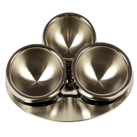 Trifri Stainless Steel Bowl Round candy Serving Dishes Mini Candy Buffet Stand Home & Party Serving Platter Condiments, Nuts- Snacks- Serving Bowls