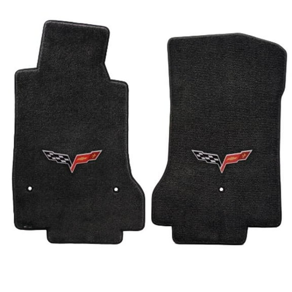 Lloyd Mats 600010 Corvette 2013 2 Piece Ebony Ultimat C6 Logo Mat