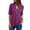 Purple, variant on Lindreshi Plus Size Womens Shirts Women's Summer Shirts Zip Casual Tunic V-Neck Rollable Blouse Tops T-Shirt