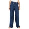 thumbnail image 7 of Zivyakyron Baggy Wide Leg Jeans for Women Summer Denim Casual Full Length Womans Jeans Asymmetrical Vintage Plain Culottes Pants, 7 of 7