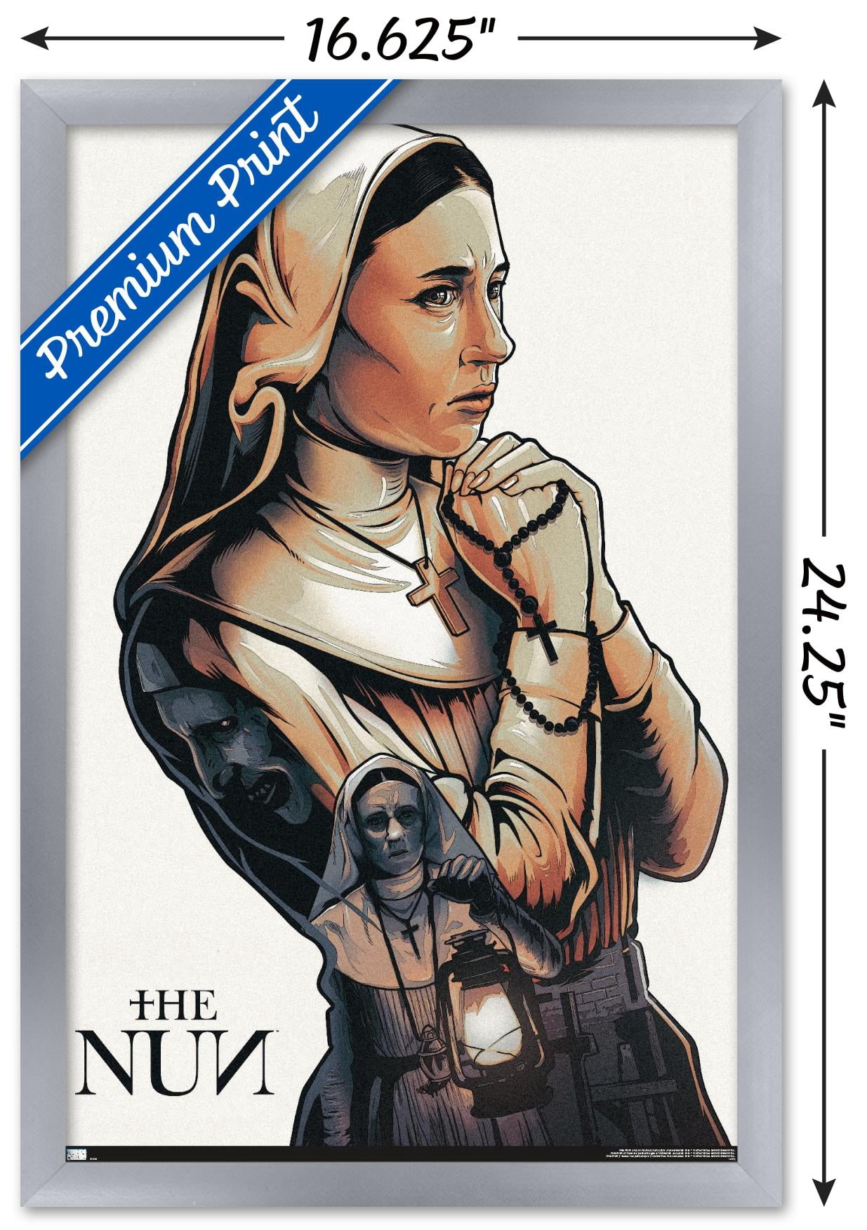The Nun - Praying Wall Poster, 14.725" x 22.375", Framed