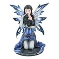 thumbnail image 3 of Ebros Blue Celestial Witch Fairy Cradling A Mystical Black Cat Statue 8.25" Tall, 3 of 12