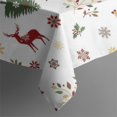 thumbnail image 5 of White Christmas Reindeer Pattern Square Tablecloth,Waterproof Square Table Cover,Wipeable Spillproof Washable Table Cover for Home Kitchen Party Decor 42"X42"(107x107cm), 5 of 6