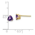 thumbnail image 3 of 14k 5mm Trillion Amethyst Earrings in 14k Yellow Gold, 3 of 3
