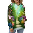 thumbnail image 4 of Enchanted Garden Path 3d Sweatshirts Hoodie Fashion Casual Personality Men's Women Street Hoodie Pullovers Long Sleeve Comfortable Top, 4 of 6