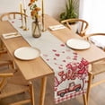 thumbnail image 3 of Valentine's Day Table Runner - 120 Inch Long, Kitchen Dining Table Runner Dresser Scarves, Pink Love Balloons Trees Truck Plaid Beige Farmhouse Decor for Coffee Tables Wedding Party Banquet, 3 of 8