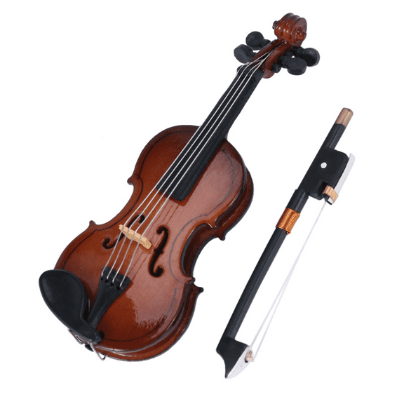 4X Gifts Violin Music Instrument Miniature Replica with Case, 8X3cm