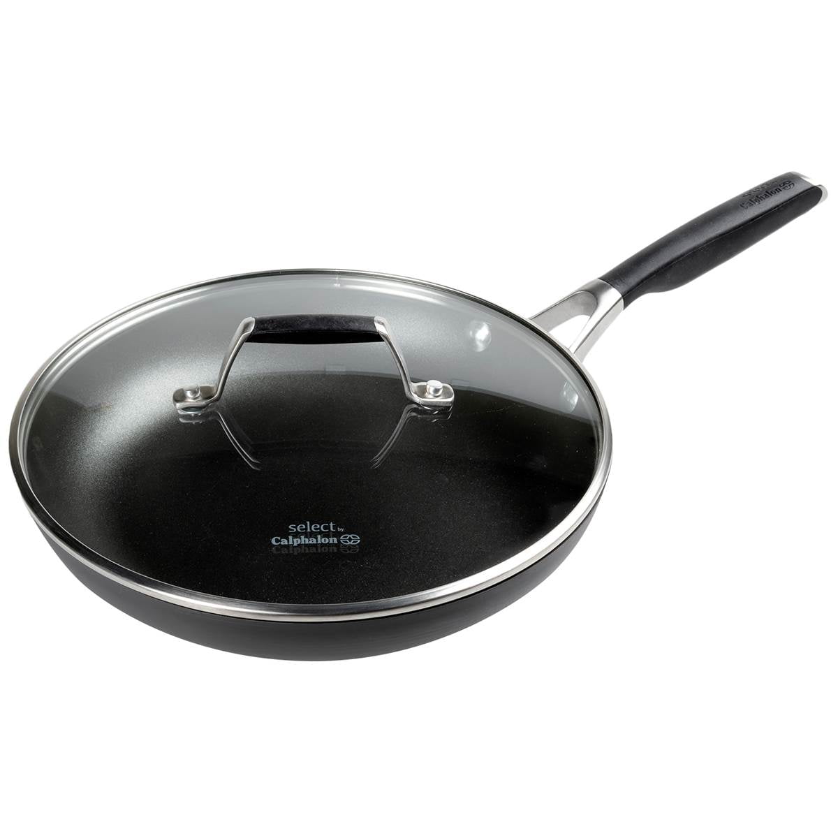 Hard Anodized Nonstick 12 Inch Fry Pan With Lid Dishwasher Safe Frying Pan Black 