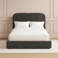 thumbnail image 4 of Cama Matrimonial Tapizada Velvet Shadow Gris Grafito Cabecera Curva Moderna en Terciopelo Artdejol, 4 of 5