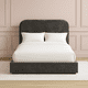 thumbnail image 4 of Cama Matrimonial Tapizada Velvet Shadow Gris Grafito Cabecera Curva Moderna en Terciopelo Artdejol, 4 of 5