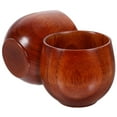 thumbnail image 5 of Masteelf 2Pcs Saki Cups Japanese Design Zizyphus Jujube Wood Holding Liquids 5.40X5.40X3.90Cm, 5 of 8