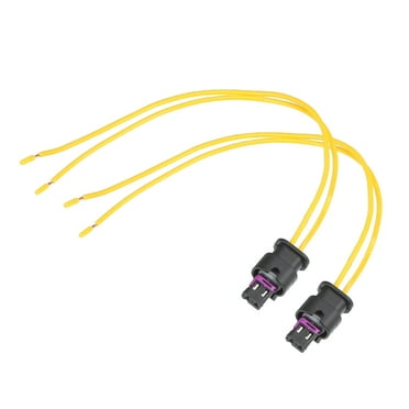 Unique Bargains 2 Pcs Car Side Marker Pigtail Connector Harness for Chrysler 300 2015-2022 Plastic Black Yellow